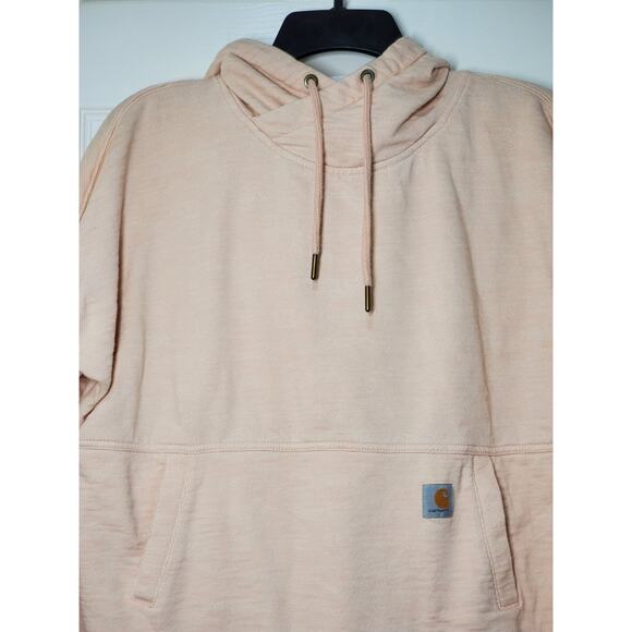 Carhartt Women’s Relaxed Fit Hoodie Sweatshirt Pullover Blush Pink Size Large - Picture 11 of 11
